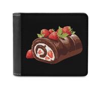 FWJZDSP Portafoglio sottile in pelle con 6 tasche porta carte di credito, regalo, con rotolo di torta al cioccolato e fragole