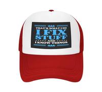 FWJZDSP Questo è ciò Che Faccio, aggiusto Le Cose e so Le Cose Cappello in Rete per Uomo e Donna Cappello da Camionista Cappello da Baseball Nero