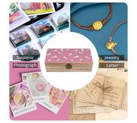 FWJZDSP Scatola portaoggetti in legno per scarpe da pattinaggio sul ghiaccio con coperchio incernierato, baule decorativo per gioielli