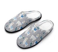 FWJZDSP Set di graziosi biscotti di pan di, pantofole da uomo in memory foam, comode e leggere, in cotone, per interni ed esterni