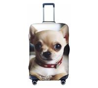 FWJZDSP Simpatico chihuahua con stampa Coprivaligia Coprivaligia elasticizzato Protettore antigraffio Coprivaligia da viaggio Coprivaligia lavabile per bagagli da 18-32 pollici