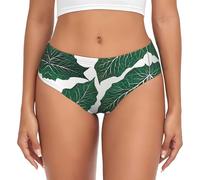 FWJZDSP Slip da Donna con Stampa di Foglie di Palma Verdi Carine, Biancheria Intima Elastica di Alta qualità per Un Comfort Che Dura Tutto Il Giorno