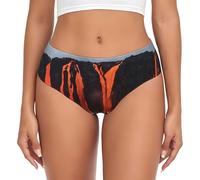 FWJZDSP Slip da Donna con Stampa Vulcano Kilauea, Biancheria Intima Elastica di Alta qualità per Un Comfort Che Dura Tutto Il Giorno