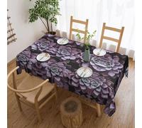 FWJZDSP Tovaglia rettangolare con stampa di piante viola, ideale per pranzi e cene eleganti, perfetta per le vacanze e le feste.