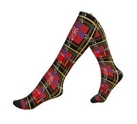 FWJZDSP Tovaglie nere e rosse, tartan, a quadri, scozzesi, morbide, elastiche, a compressione, per uomo e donna, 1 nero