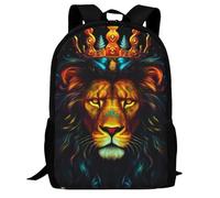 FWJZDSP Zaino da 17 pollici con il Re Leone, zaino leggero e casual per viaggi, escursioni, shopping e campeggio