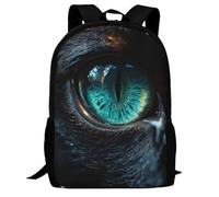 FWJZDSP Zaino da 17 pollici per gli occhi di un gatto e una piccola parte del suo naso e della sua bocca, leggero e regolabile, con tasche laterali in rete per viaggi e sport all'aria aperta