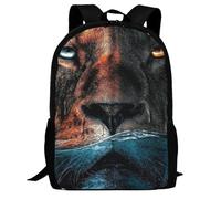 FWJZDSP Zaino da 17 pollici per l'arte del Re Leone, zaini leggeri e regolabili con tasche laterali in rete per viaggi e sport all'aria aperta