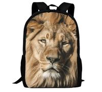 FWJZDSP Zaino leggero con motivo a leone che riposa sotto il sole, grande zaino da 17 pollici per laptop