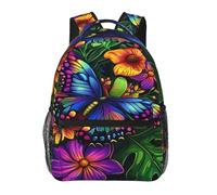 FWJZDSP Zaino portatile con farfalle dai colori sognanti, ideale per escursioni giornaliere, perfetto come regalo per uomo.