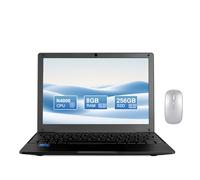 Fwmntu Mini computer portatile con Celeron N4000, 8 GB di RAM, SSD da 256 GB, schermo HD IPS, notebook educativo portatile per apprendimento, lavoro d'ufficio, nero