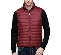Fwshagmao Me's Fuel ECK Gilet Imbottito Gilet Imbottito Gilet Senza Maniche Gilet Senza Maniche Gilet Imbottito con Tasche per Golf Ruig Hikig Cavallo Ridig, Wine Red, XL
