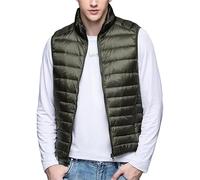 Fwshagmao Me's Fuel ECK Gilet Imbottito Gilet Imbottito Gilet Senza Maniche Gilet Senza Maniche Gilet Imbottito con Tasche per Golf Ruig Hikig Cavallo Ridig, Military Green, XXL