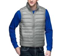 Fwshagmao Me's Fuel ECK Gilet Imbottito Gilet Imbottito Gilet Senza Maniche Gilet Senza Maniche Gilet Imbottito con Tasche per Golf Ruig Hikig Cavallo Ridig, Light Gray, L