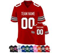 FwSYouMAI Personalizzata Maglietta da Football Americano Uniformi Nome della Squadra Personalizzato per Uomo e Donna e Bambino