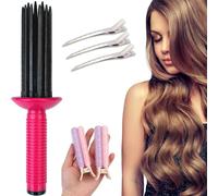 FWUNYVN Pettine arricciacapelli per capelli ricci, strumento per capelli ricci, pettine per arricciare i capelli, arricciacapelli arioso con 2 clip per frangia soffice e 3 clip per capelli senza
