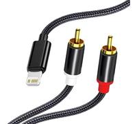 FWYDRJZC Cavo AUX RCA per iPhone (adattatore RCA a 2 pin), 1,2 m, compatibile con iPhone, iPad, iPod Touch, altoparlanti Home Theater, amplificatori per auto, ecc
