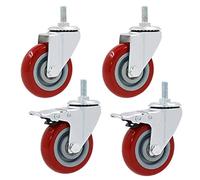 FWZJ 4 Ruote girevoli Ruota in Poliuretano Resistente Ruota Girevole a 360 Gradi Carrello Girevole per mobili Ruote industriali, Ruota di Ricambio, Doppio Cuscinetto, Gambo Fi