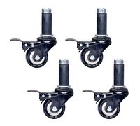 FWZJ Ruote girevoli con Tubo Tondo, Ruote con Stelo per impieghi gravosi, Ruote con Freno, Ruota Girevole in Poliuretano, Carrello per banco da Lavoro consolle, Ruote per ripi