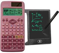 FX991-EX - Calcolatrice scientifica a batteria e a energia solare con lavagna LCD da 4,4", FX-991EX avanzata calcolatrice tecnica/scientifica 552 funzioni per scuola, ufficio (rosso)