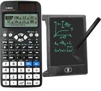 FX991-EX - Calcolatrice scientifica a batteria e a energia solare con lavagna LCD da 4,4 pollici, FX-991EX avanzata calcolatrice tecnica/scientifica 552 funzioni per scuola, ufficio (nero)