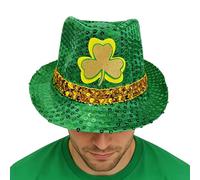 FxaumsGxuk Cappelli San Patrizio - Copricapo Irlandese Con Paillettes Decorazioni Festa | Cappello a Cilindro per San Patrizio con Trifoglio Dorato,Per Donne Uomini Bambini Ragazzi In Festival Festa