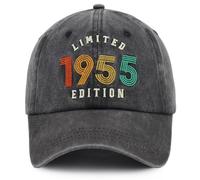 Fxbwhtey 60°, 61°, 62°, 63°, 64°, 65°, 66°, 67°, 68°, 69°, Cappello Regalo di Compleanno per Uomini e Donne, Vintage 1955 Edizione Limitata, Taglia Unica