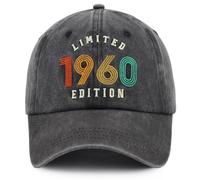 Fxbwhtey 60°, 61°, 62°, 63°, 64°, 65°, 66°, 67°, 68°, 69°, cappello regalo di compleanno per uomini e donne, Vintage 1960 Edizione Limitata, Taglia unica