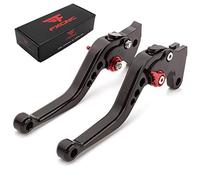FXCNC Racing - Leve freno/frizione regolabili, in alluminio, lavorazione CNC Ducati HYPERMOTARD 821/939,Scrambler Leva nera con regolatore rosso