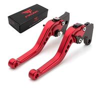 FXCNC Racing - Leve freno/frizione regolabili, in alluminio, lavorazione CNC KAWASAKI NINJA 250R,300 abs,Z125 Leva rossa con regolatore nero
