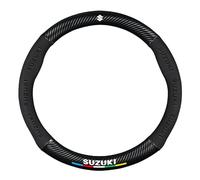 FXDSCA Coprivolante Auto per Suzuki Jimny 2005-2018, Copri Volante per Auto Antiscivolo Traspirante Coprivolante per Auto Volante Protettore Decorazione Accessori,E Black