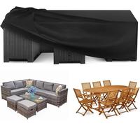 FXGZCJ coperchio per mobili da esterno impermeabile, dimensioni 335x70x72cm420D coperchio in tessuto Oxford, resistente al vento, anti-UV, anti-polvere, nero