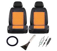 Fxiaobin Super caldo , Cuscini per Sedie, Coprisedile Antisudore, Viene Fornito Con Una Pala Da Neve,Black-twoseats+steeringwheelcover