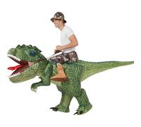 FXICH Costume da dinosauro gonfiabile, per adulti, 150 - 190 cm, T-Rex, per Halloween, Carnevale (costume da dinosauro gonfiabile, nero, divertente costume da animale), verde