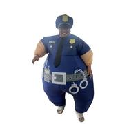 FXICH Costume da polizia, gonfiabile, per adulti, Halloween, carnevale, feste, costume da polizia, 150-190 cm (blu)