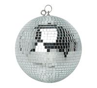 FXLab - Sfera sfaccettata argentata, 50 cm, materiale leggero, specchio lucido