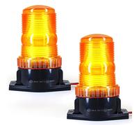 Fxlpower 2 Pcs Lampeggiante LED Luce stroboscopica, 10-110V Luci Stroboscopiche Lampeggianti Orange Luce per Camion, Trattori e Veicoli