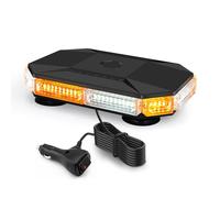 Fxlpower Lampeggiante LED, 12V-24V LED Giallo & Bianco Avvertimento Luci Lampeggianti con 16 Magneti Robusti Magnetico per Trattore con Carrello Elevatore Veicoli da Costruzione