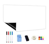 FxlStelrion Pellicola magnetica per lavagna bianca, 80 x 40 cm, autoadesiva, lavagna magnetica, lavabile, lavagna bianca, fai da te con pennarello, spugna, magneti, nastro biadesivo