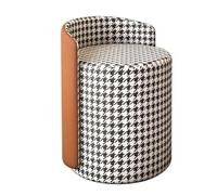 FXLUHAY Elegante sedia da toilette girevole a 360° Comodo sgabello for il trucco con schienale basso Sedile da toilette rotondo multifunzionale for camera da letto e soggiorno(Orange,Regular)