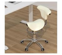 FXLUHAY Sedia a sella for dentista con schienale, sedile for estetista con altezza idraulica, mantiene la postura eretta, sedia a sella for pub, lavoro e disegno(White)