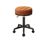 FXLUHAY Sedia a sella for parrucchiere, sgabello alto, altezza 19"-25", sgabello con ruote, sedia for ciglia, indispensabile for il salone(Orange)