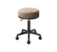 FXLUHAY Sedia a sella for parrucchiere, sgabello alto, altezza 19"-25", sgabello con ruote, sedia for ciglia, indispensabile for il salone(Brown)