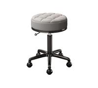 FXLUHAY Sedia a sella for parrucchiere, sgabello alto, altezza 19"-25", sgabello con ruote, sedia for ciglia, indispensabile for il salone(Silver)