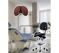 FXLUHAY Sedia a sella Sedia a rotelle a sella stile studio dentistico con sedile diviso, sgabello ergonomico girevole con due opzioni regolabili(54-74cm (21.3-29.1in))