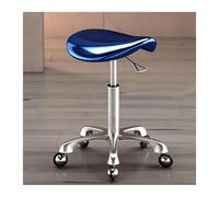 FXLUHAY Sedia a sella, sgabello a sella con specchio e ruote silenziose, sgabello ergonomico con ruote, resistente ai carichi for casa, bagno, ufficio, salone, negozio(Blue)