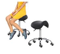 FXLUHAY Sedia a sella, sgabello a sella for ufficio domestico, sedia a sella for salone, sedia da lavoro for dentista e parrucchiere, disponibili in diversi colori(Black)