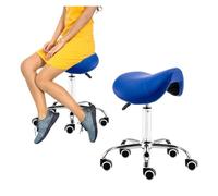 FXLUHAY Sedia a sella, sgabello a sella regolabile for ufficio domestico, sedia a sella for salone, sedia da lavoro for dentista e parrucchiere, disponibili in diversi colori(Blue)