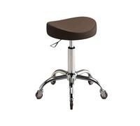 FXLUHAY Sedia a sella, sgabello girevole a rotelle regolabile in altezza 40~58 cm, base in metallo resistente, sedia a rotelle for odontoiatria(Dark Brown)