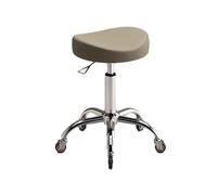 FXLUHAY Sedia a sella, sgabello girevole a rotelle regolabile in altezza 40~58 cm, base in metallo resistente, sedia a rotelle for odontoiatria(Light Brown)